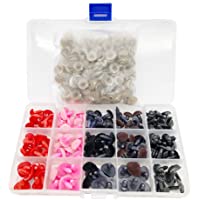 BITEYI Coloridos Plastic Narices de Seguridad DIY Vistoso Craft Narices con Arandelas 130 Piezas 12-16mm para Muñeca…